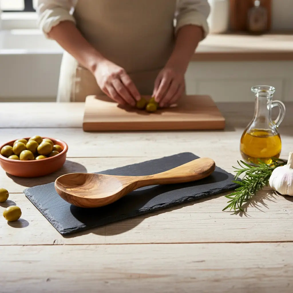 Olive Wood Serving Spoon